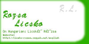 rozsa licsko business card